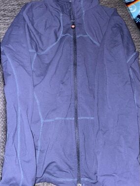 Lululemon Navy Full-Zip Athletic Jacket with Contrast Stitching
